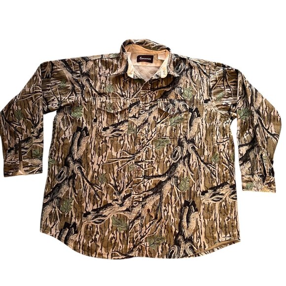 Vintage Browning Camo Button Down Size 2XL 100% Cotton Long Sleeves Made In USA - Picture 1 of 4